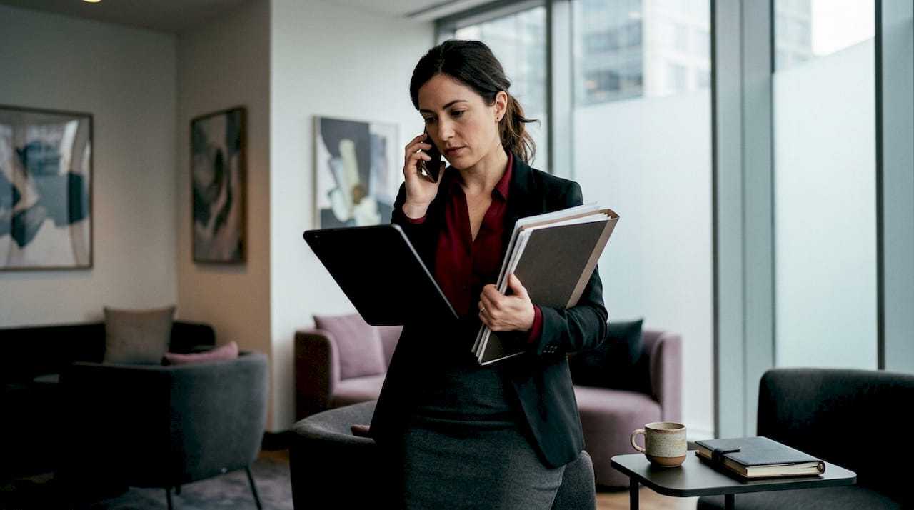 Corporate planner booking mobile bar by phone