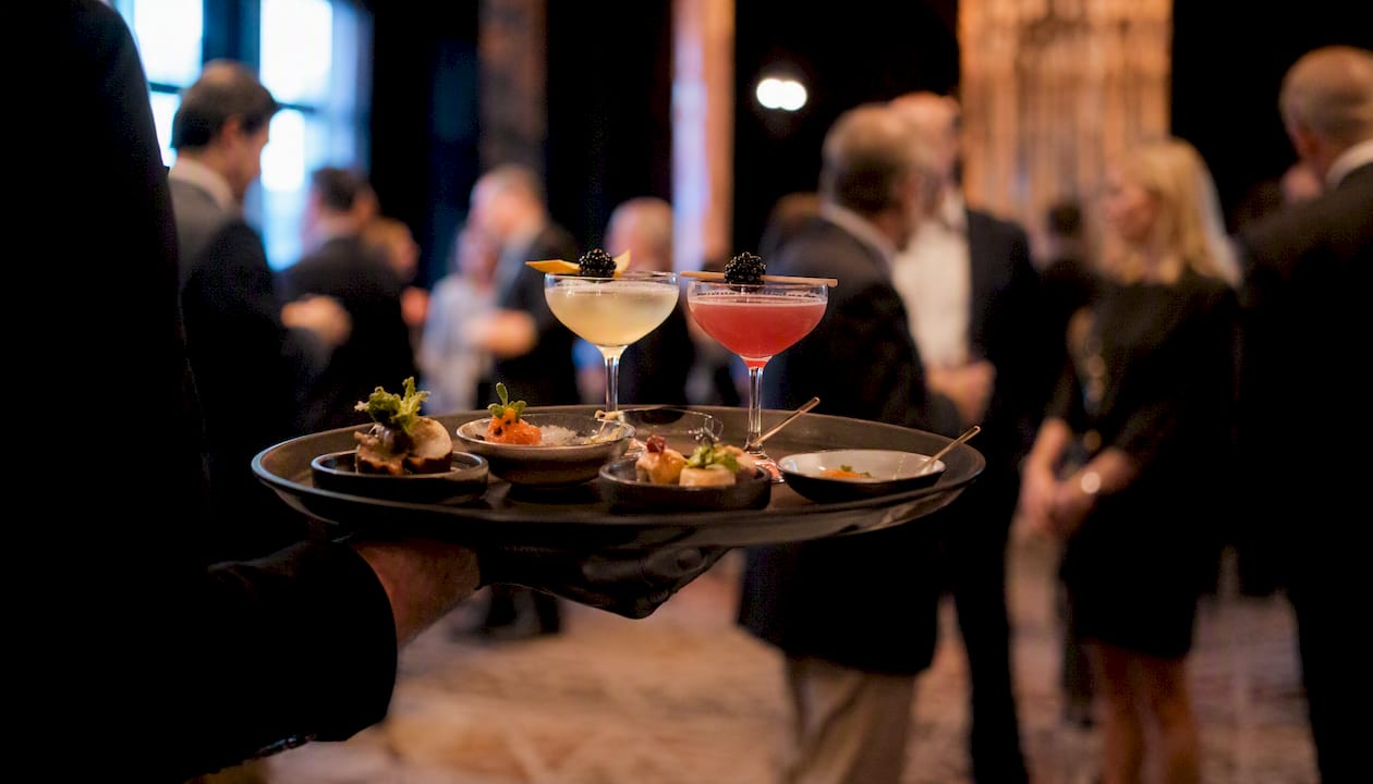Passed hors d'oeuvres and cocktails at corporate event