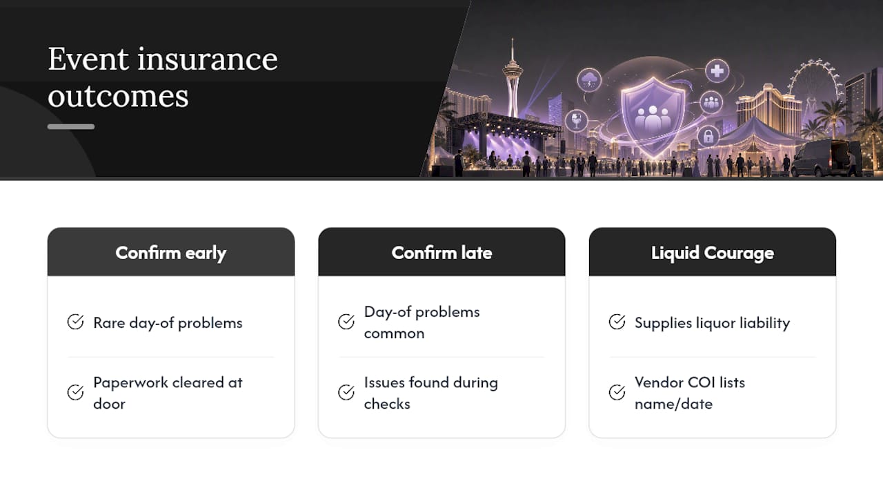 How Liquid Courage LV Sees the Insurance Side of Event Bartending — overview diagram