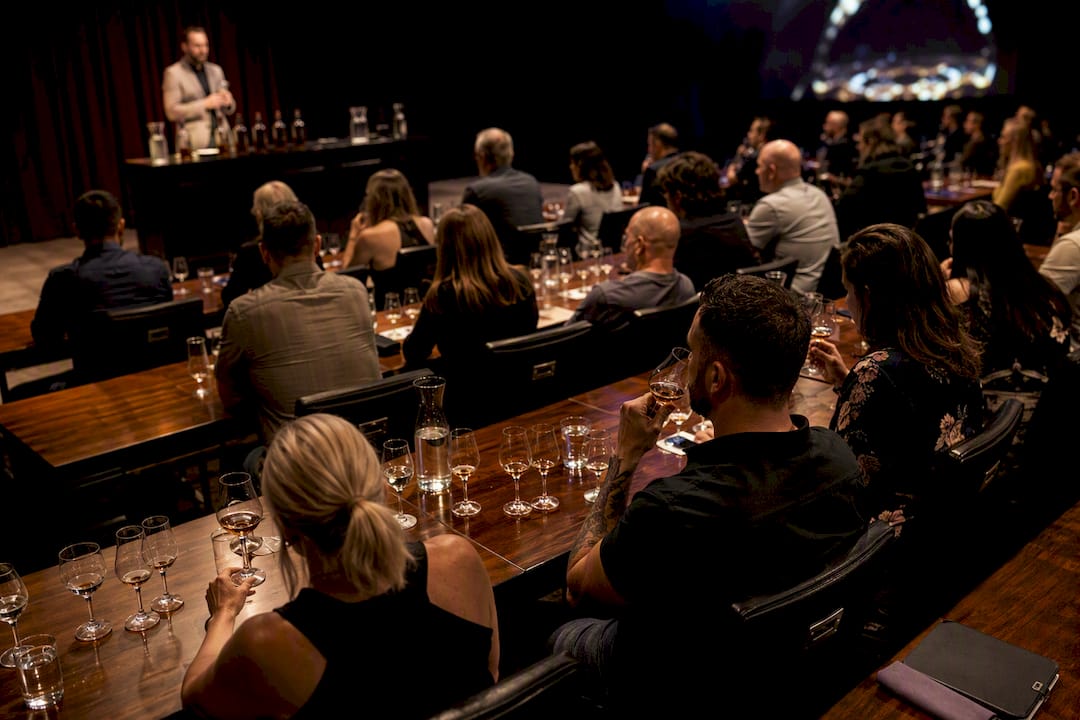Attendees at whiskey festival masterclass