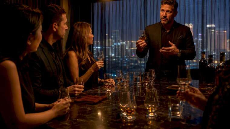 Host guiding private whiskey tasting
