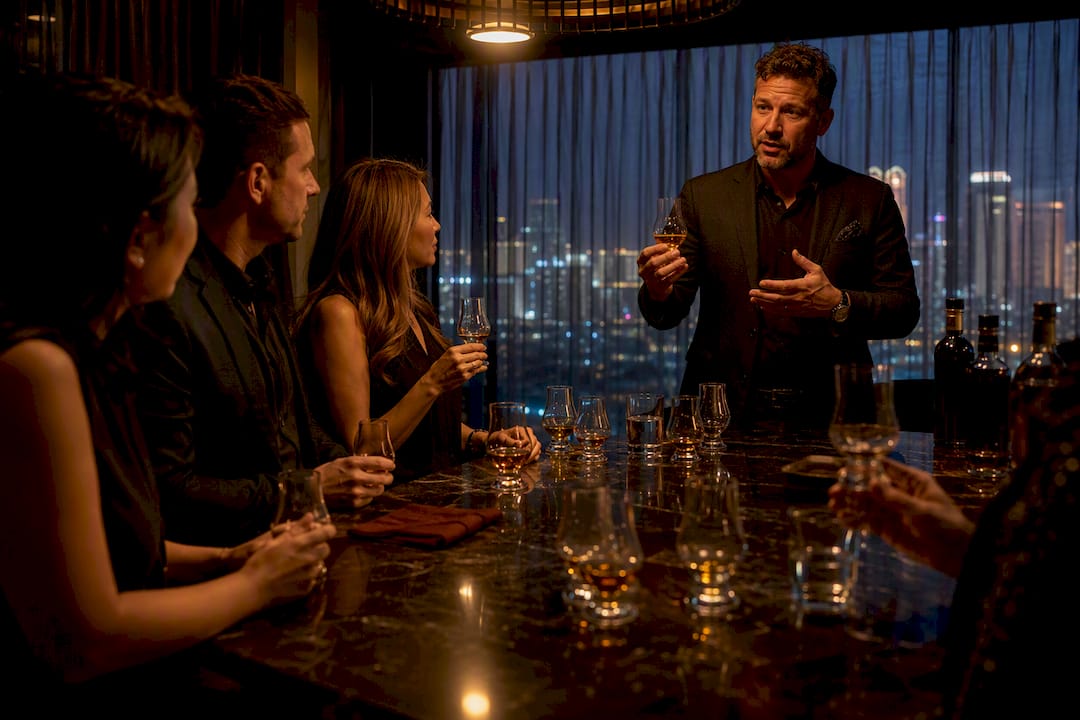 Host guiding private whiskey tasting