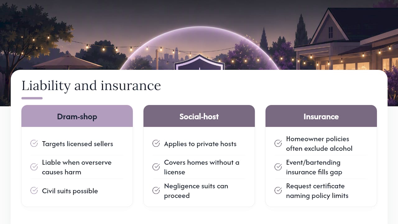 Civil Liability: Social-Host Rules Versus Dram-Shop Laws — overview diagram