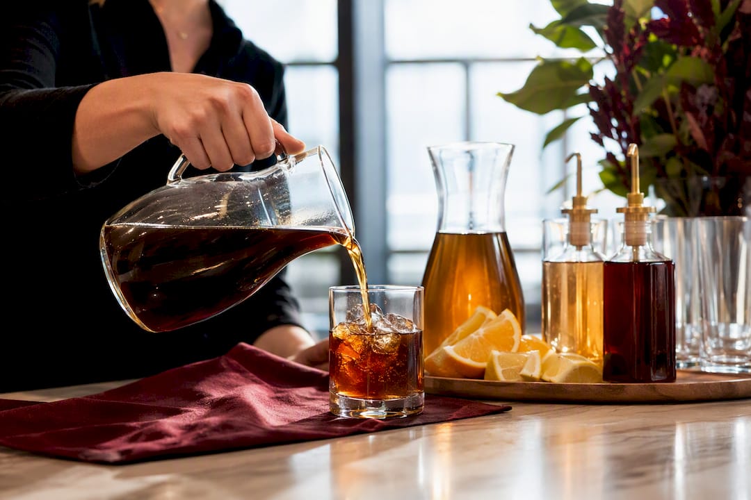 Cold brew and iced tea brunch station