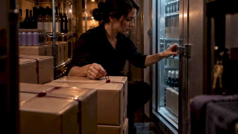 Alcohol cases checked in secured venue storage