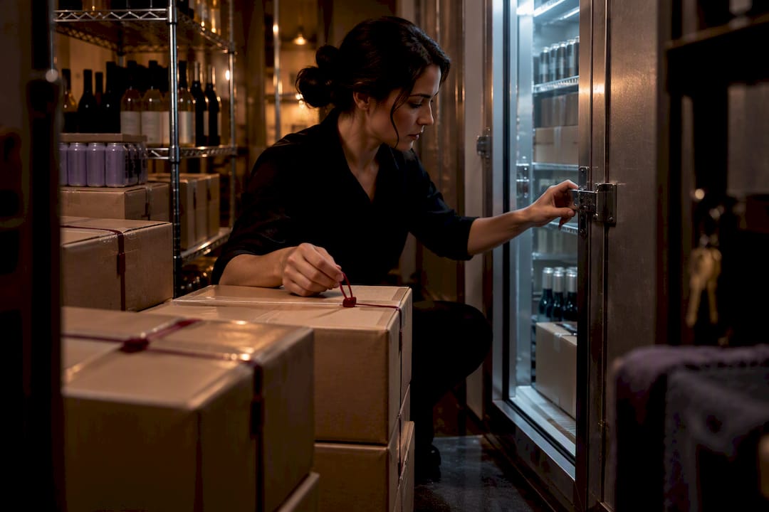 Alcohol cases checked in secured venue storage